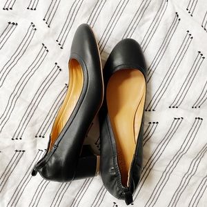 jcrew low heel black shoes